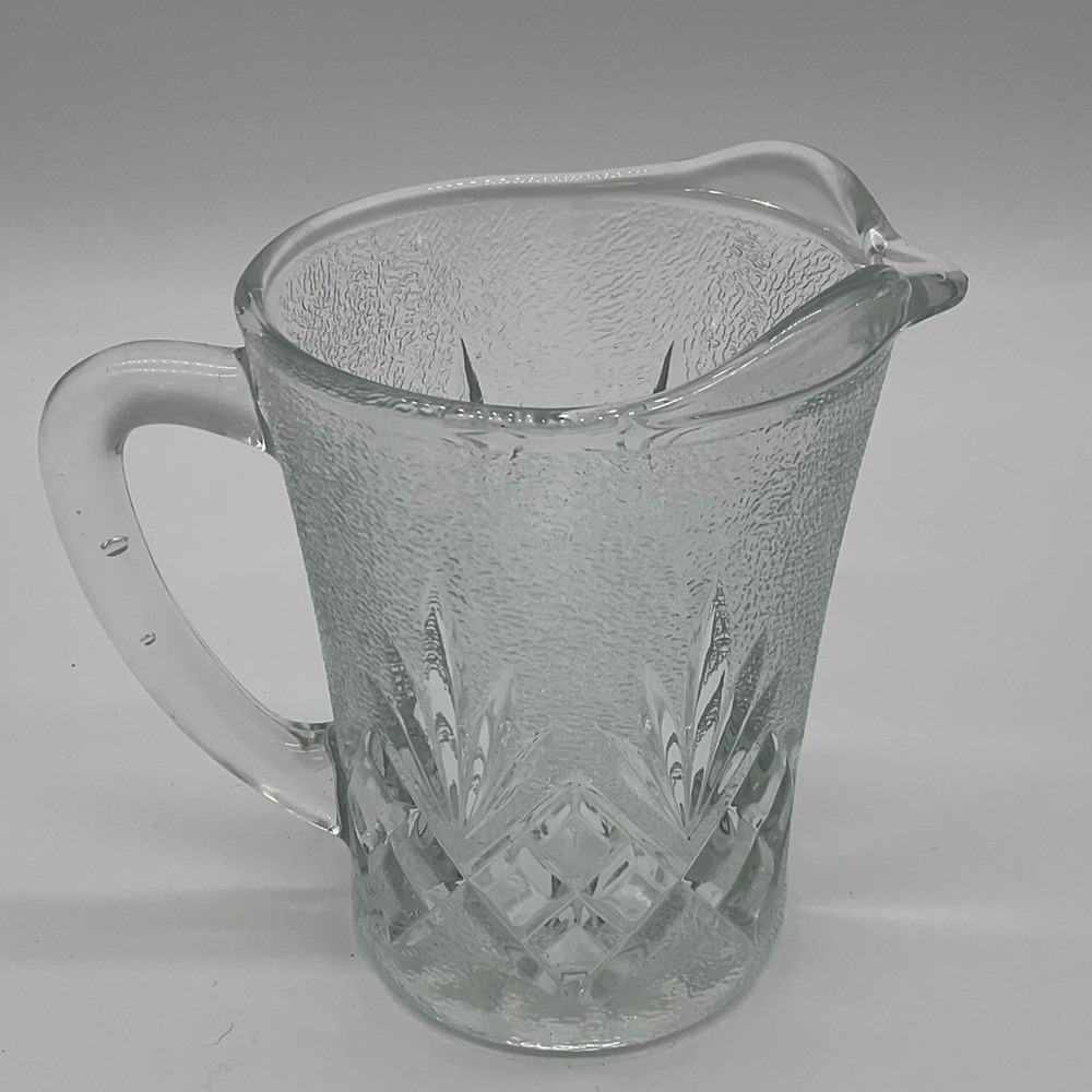 Indiana Glass Creamer Pitcher Clear 5" Tall Textured Vintage Glassware